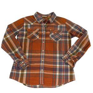 Wrangler Plaid Long Sleeve Snap Up Collared Shirt - Women’s M - Like New